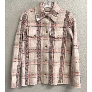 Rachel Zoe Shacket Women’s Multicolor Plaid Nylon Long Sleeve Snap Front Size XS